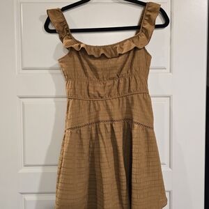 wild fable Camel Ruffle-Edge Dress